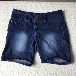 Girls Gogo Star Faded Denim Shorts